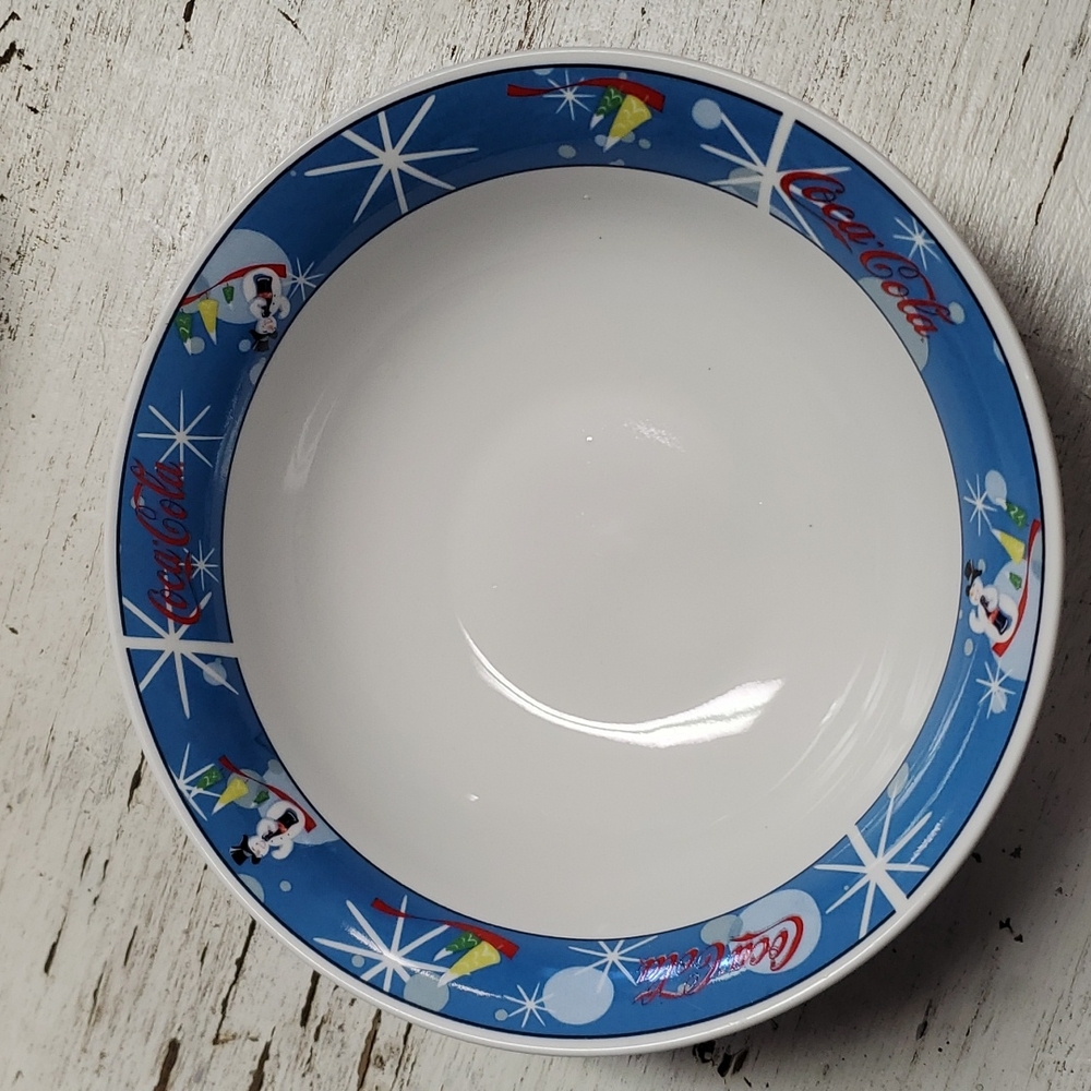Coca Cola Laughing Snowman serving  bowl